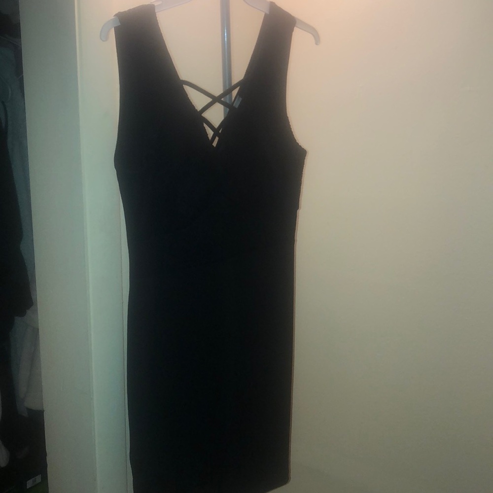Black form fitting dress, New
